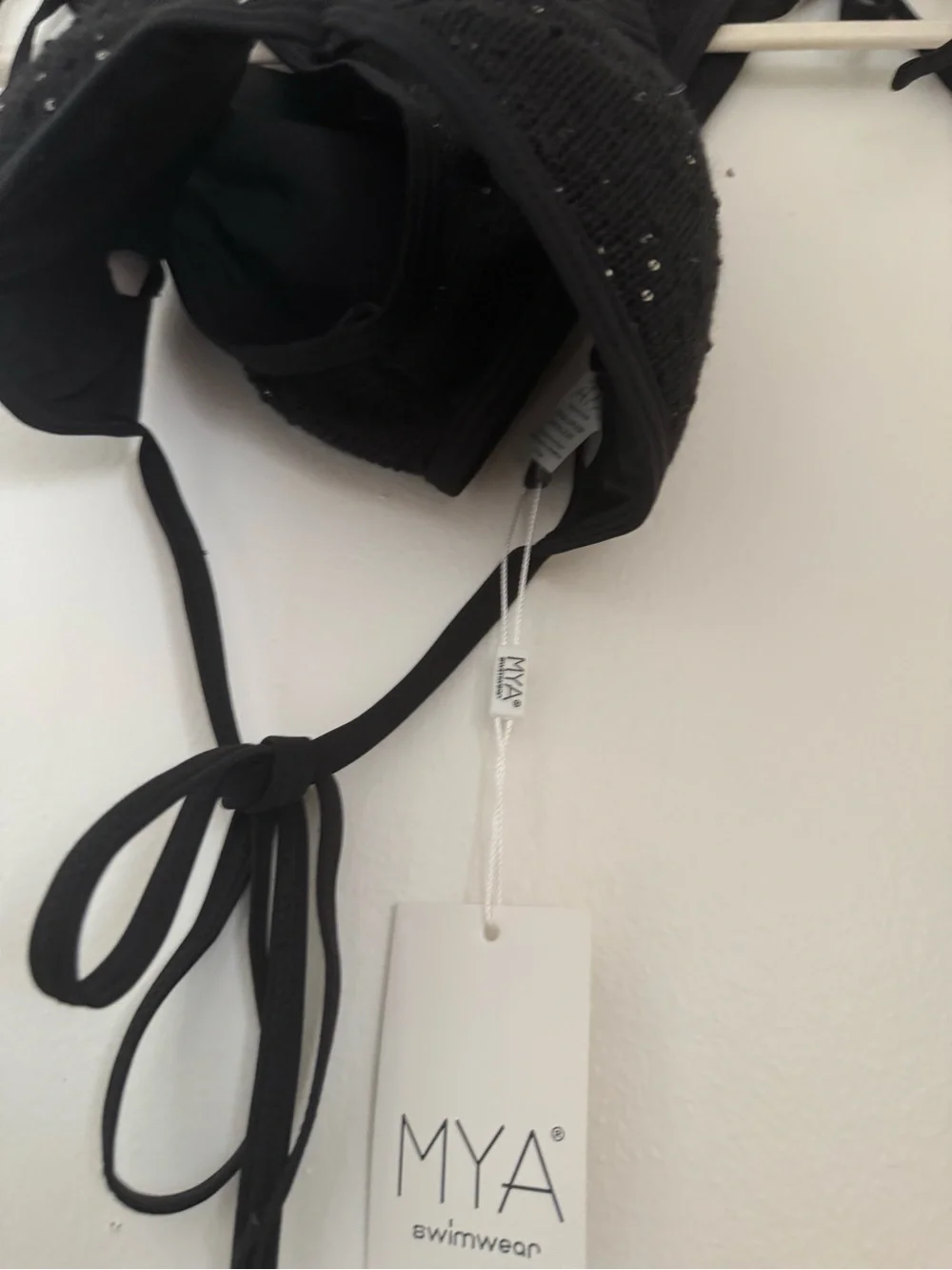 Black Sequin Triangle Bikini 3 pieces
